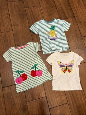 Mini Boden Girls Play Lot Size 5-6 | Butterfly Cherry Pineapple Shirts